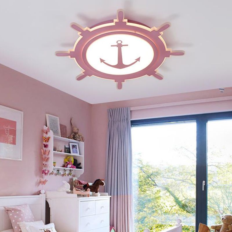 Ruder und Anker Flushmount Licht nautischen Stil Acryl Deckenleuchte für Teen