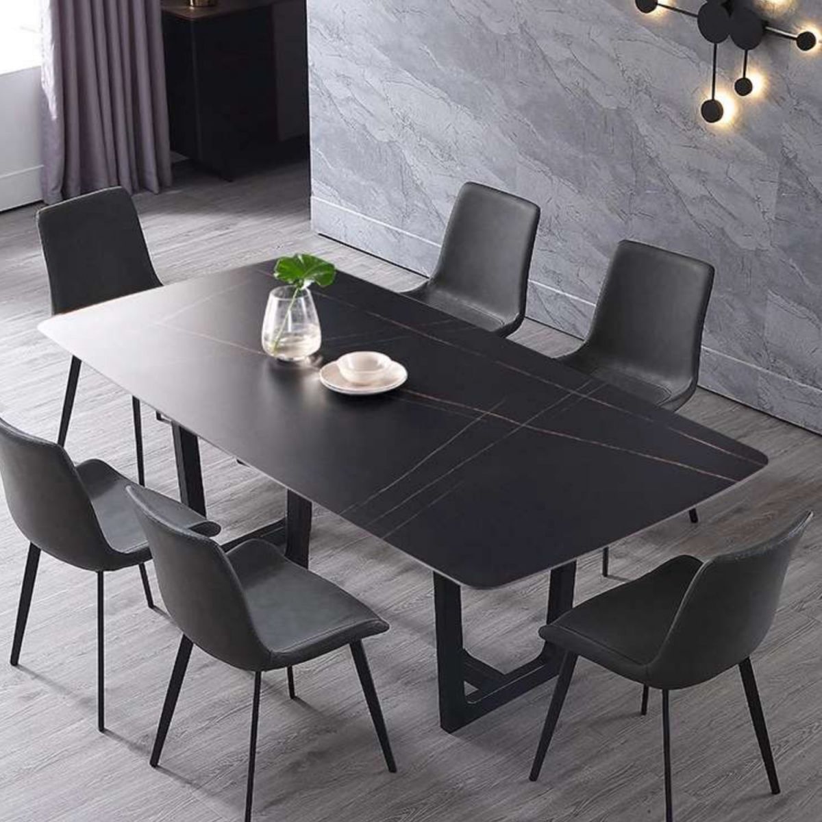 Silla sin brazos de comedor de metal moderno, silla lateral de comedor de cuero PU para uso en restaurantes