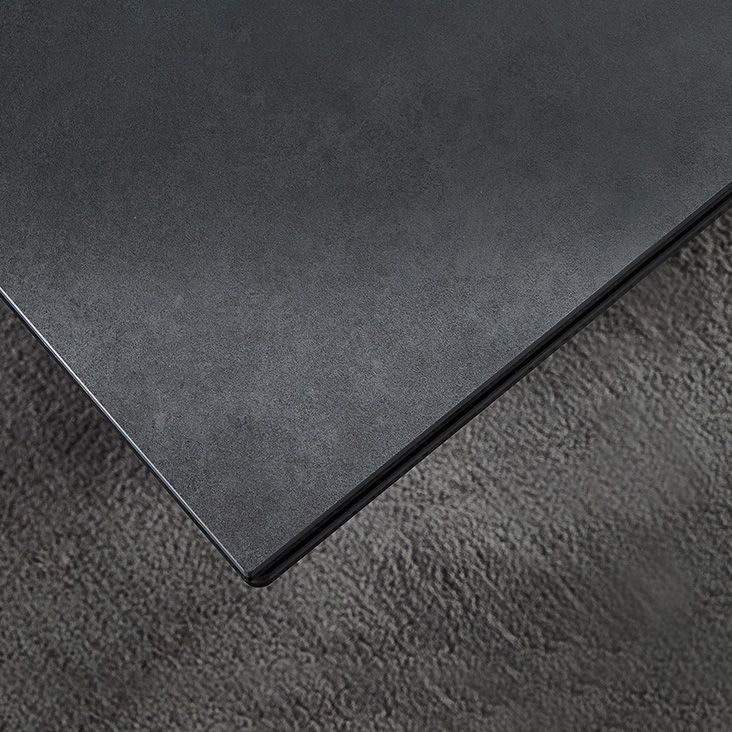 Mesa de comedor estándar negra industrial, mesa de comedor rectangular de piedra sinterizada para cocina