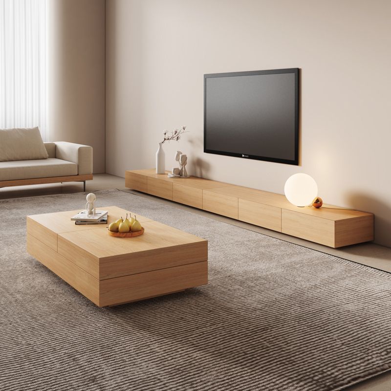 Modern Coffee Table Black Wood Coffee Cocktail Table with Storage