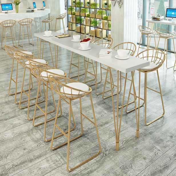 Glam Style Bar Table Set 1/5/9 Pieces Solid Wood Counter Table Set for Indoor