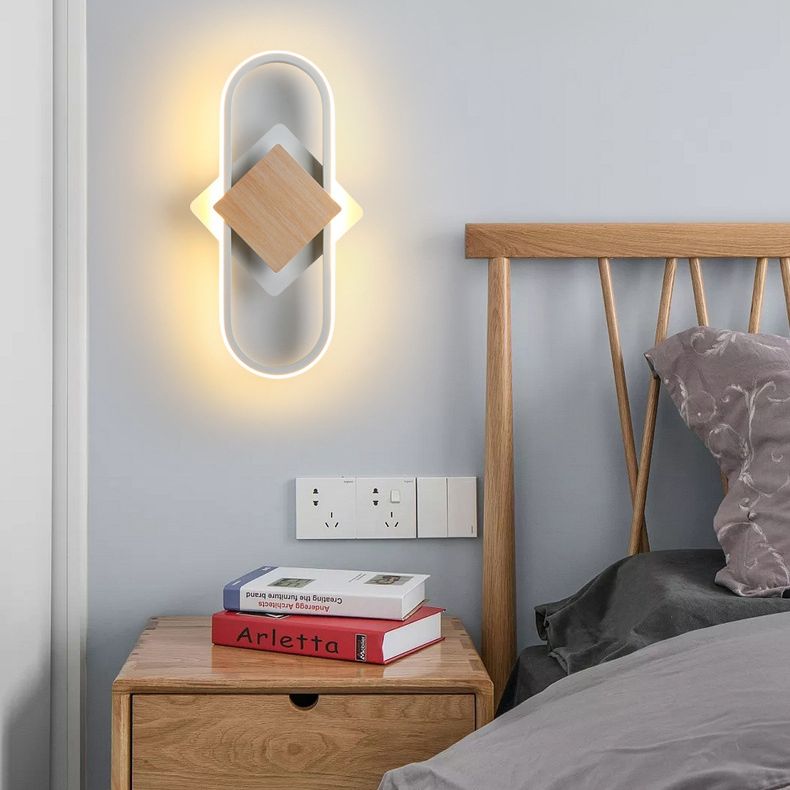 Oval Wall Light Fixtures Modern Minimalist Style Acrylic Sconces