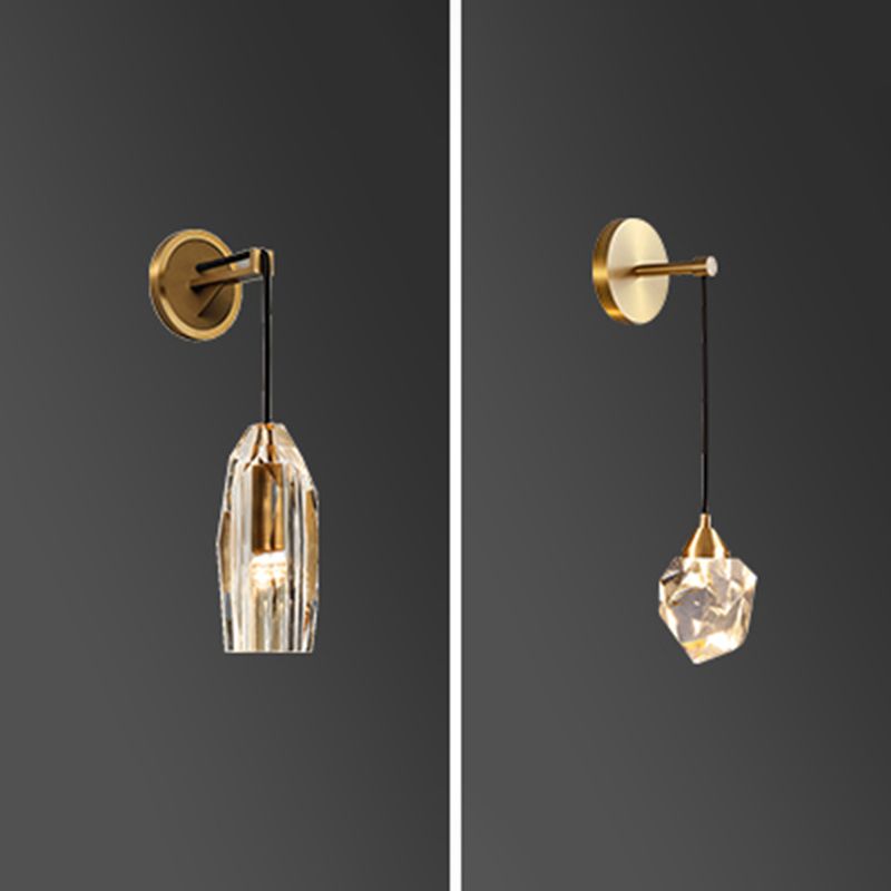 Bola de luz montada en la pared de 1 luz estilo moderno K9 Crystal Spline Lighture Light