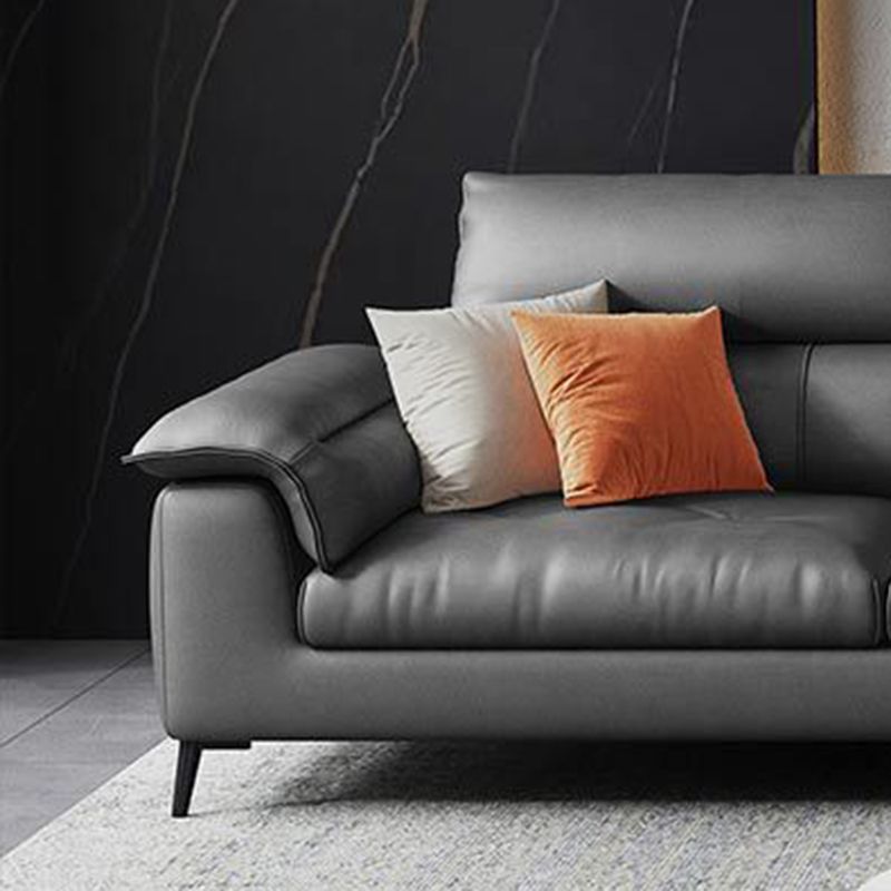 Sewn Pillow Back Sofa & Chaise 137.8" W x 70.87" D x 35.43" H Faux Leather Sofa