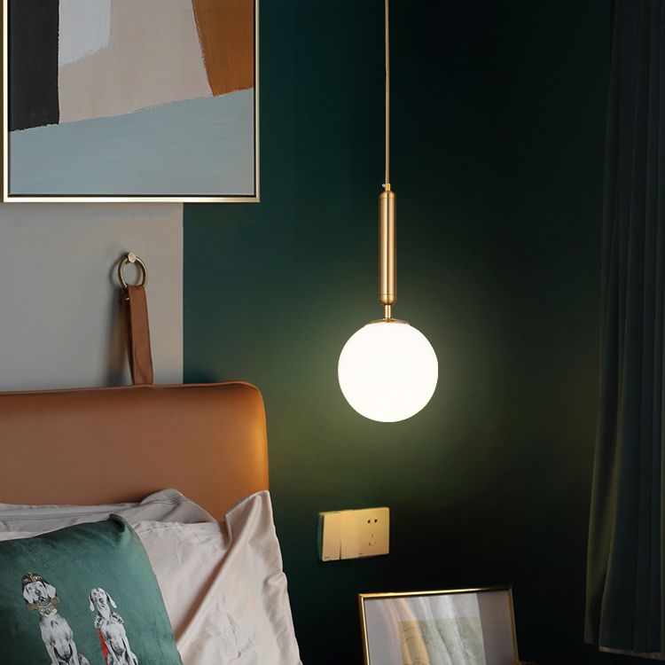 Modern Style Spherical Shape Hanging Light Glass 1 Light Hanging Light Fixture