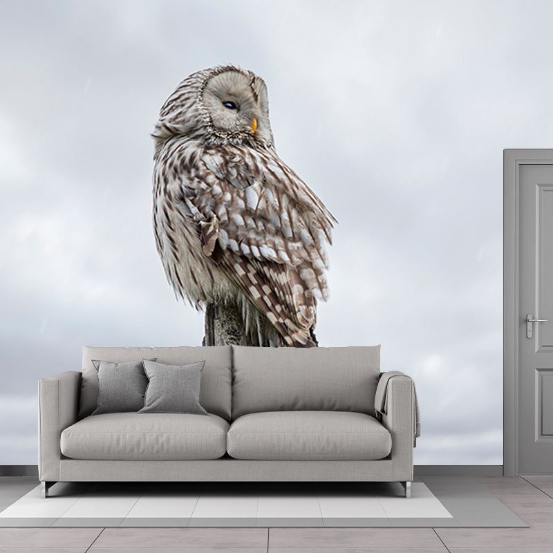 Rare Animal Owl Mural Moisture-Resistant Wall Decoration for Living Room Bedroom