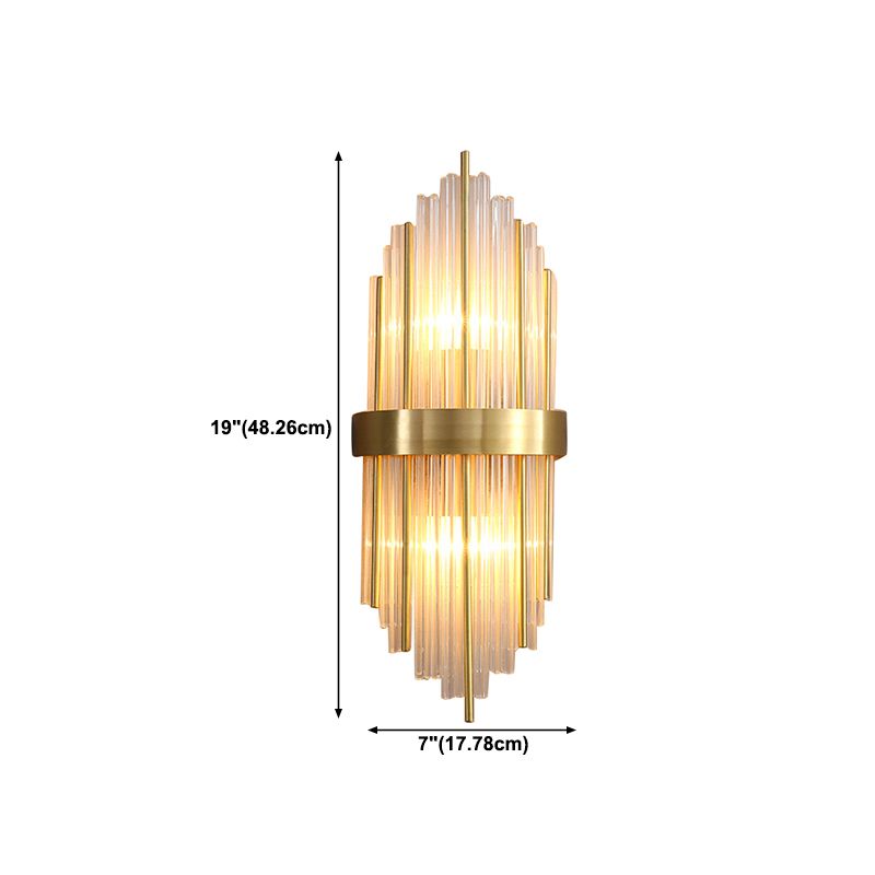 Post-Modern Wall Sconce Gold Wall Light Fixture with Crystal for Bedroom