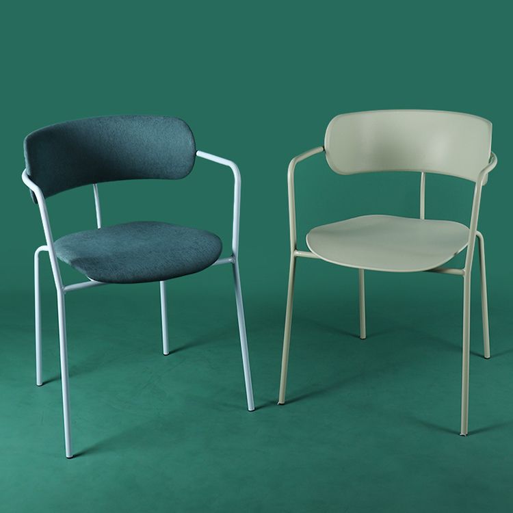 Chaises de salle à manger contemporaines en métal, fauteuil latéral à dossier ouvert pour usage domestique
