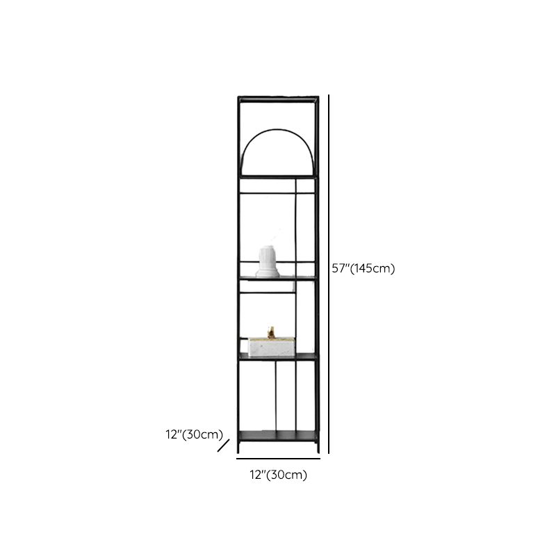 Glam Open Back Bookcase Standard Metal Bookshelf with Shelves