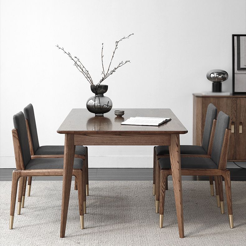 Contemporary Style 1/3/4/5 Pieces Furniture Rectangle Solid Wood Dining Table Set for Home