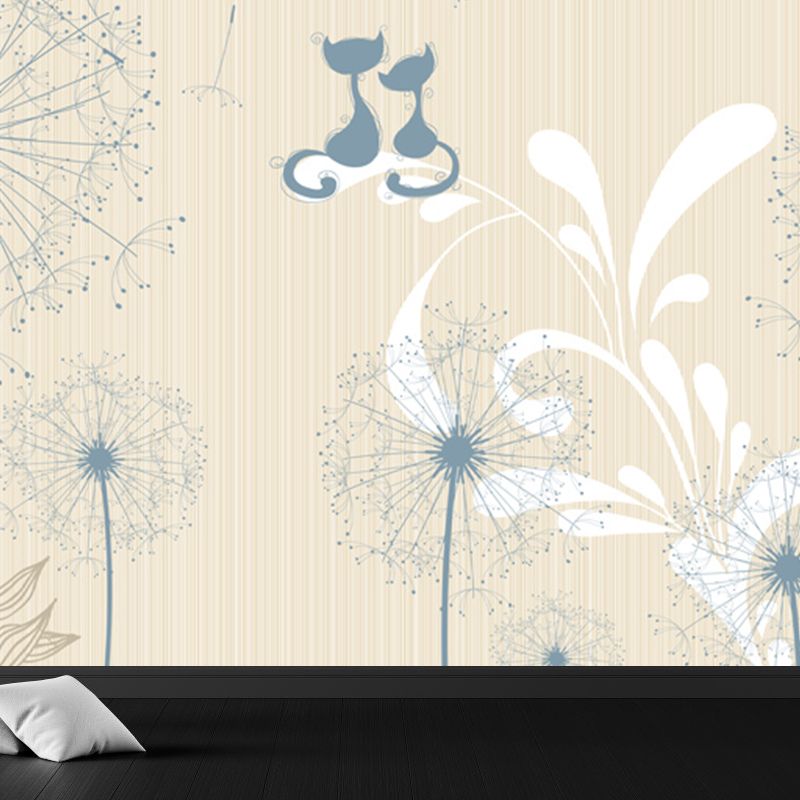 Autocollant Mural au Design Floral vif, décoration murale moderne en matériau non tissé de couleur claire