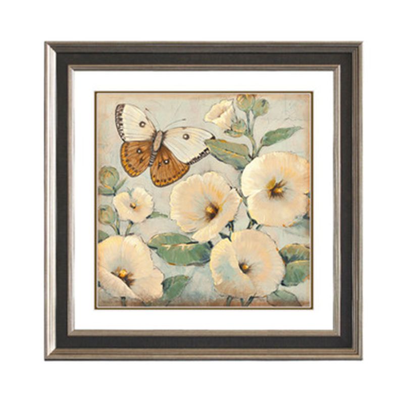 Toile imprimée papillon et fleur, couleur claire, décoration murale traditionnelle pour chambre de fille