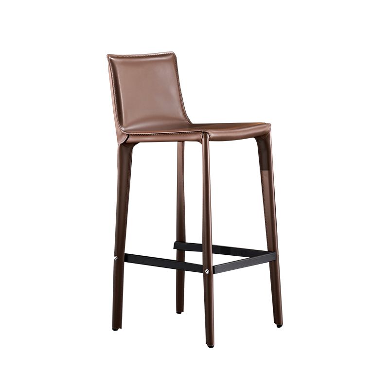 Industrial 39" Height Backrest Counter Stool with Leather Cushion