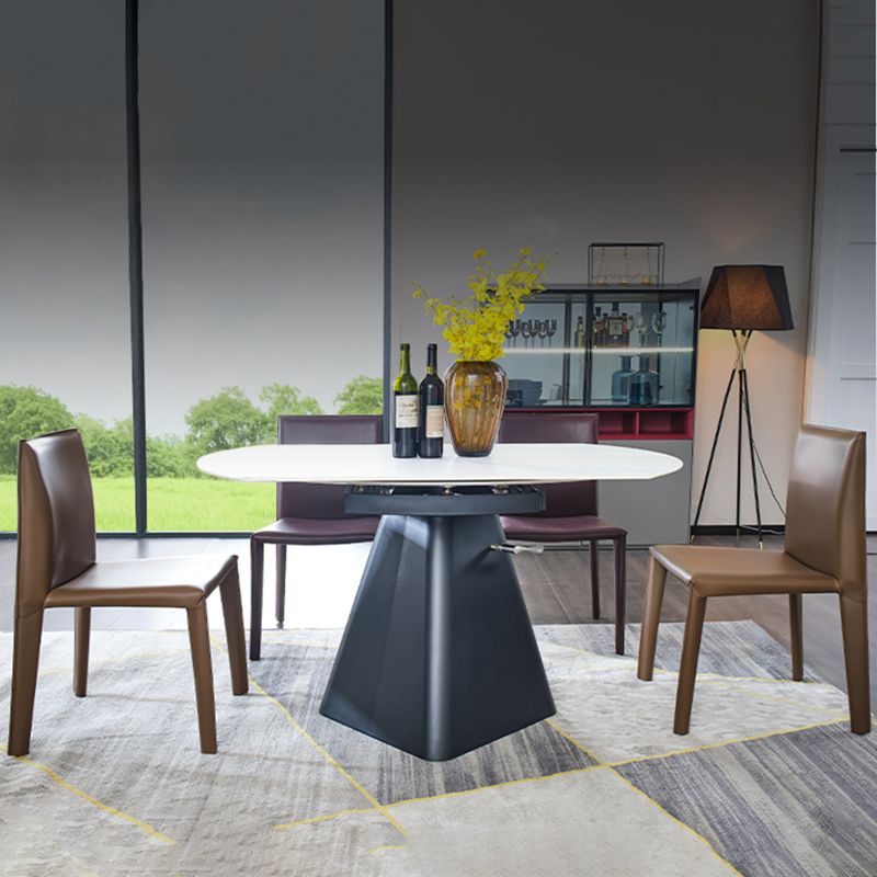 Modern Indoor-Outdoor Dining Room Chairs Dining Armless Leather Chairs (Set of 2)