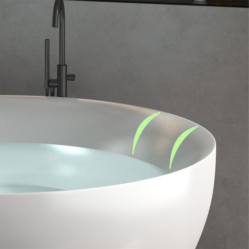 Round Soaking Stand Alone Bathtub Antique Finish Back to Wall Bath Tub