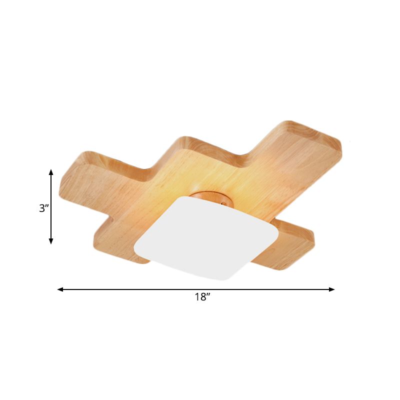 Jigsaw Puzzle Montaggio a incasso a soffitto Nordic Creative Wood Family Room Lampada da incasso a LED con paralume in acrilico