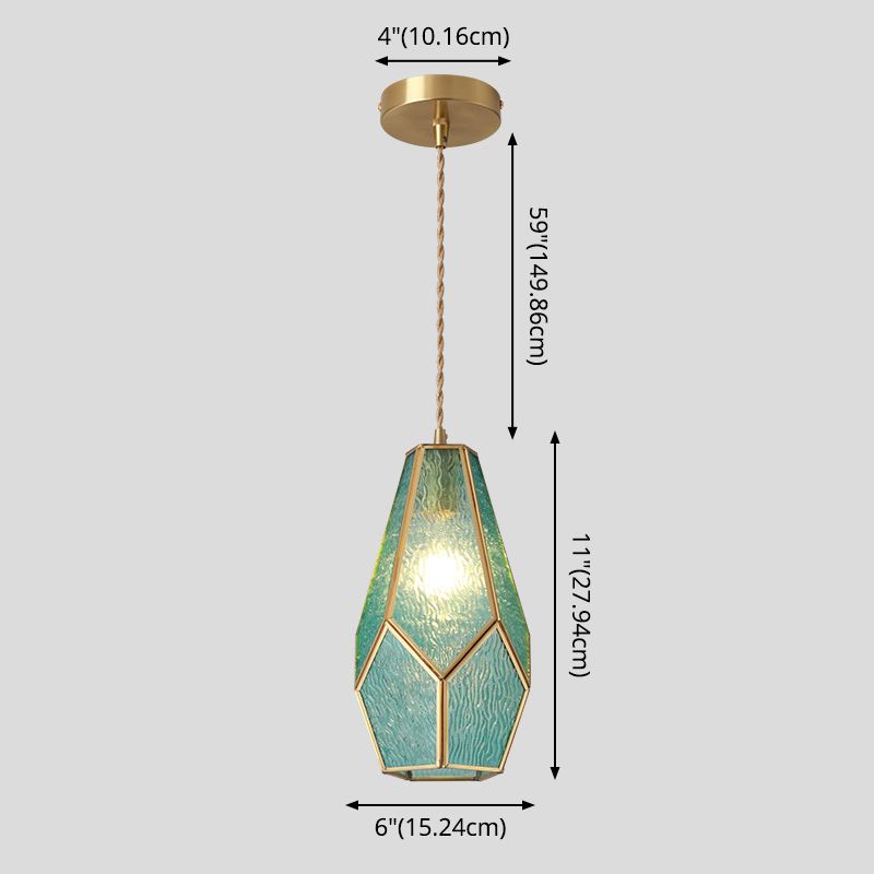 Hängende Beleuchtungsbehandlung Tiffany -Stil schattierter Glashängung Anhänger mit Messing -Baldachin
