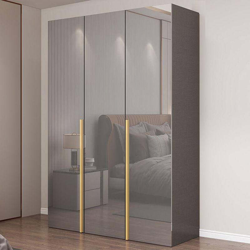 Bedroom Modern Storage Armoire Wooden Wardrobe Cabinet with Garment Rod