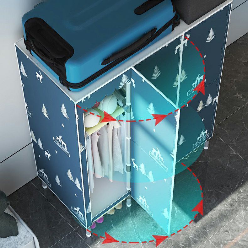 Hinged Steel Wardrobe Armoire Contemporary Wardrobe Closet with Legs