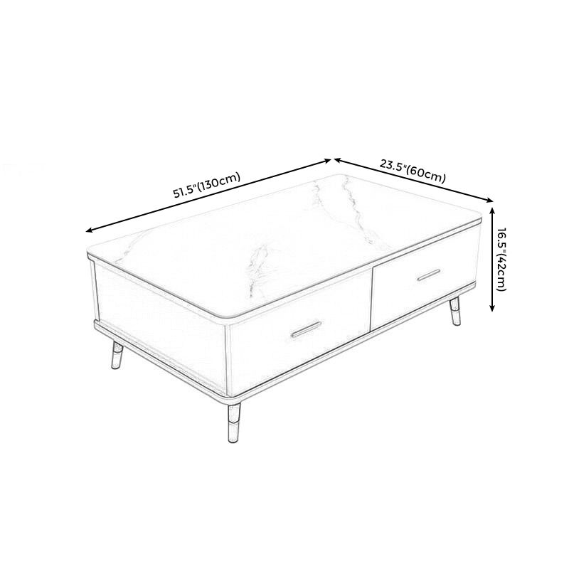 Modern Style Rectangular Design Toughened Glass Top Coffee Table