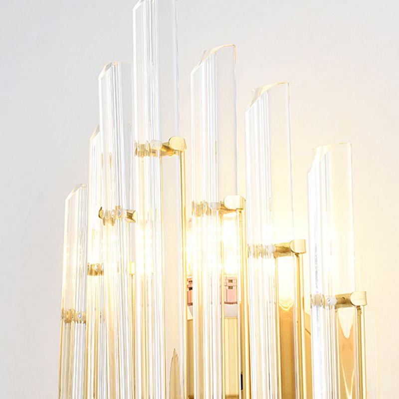 2-Light Geometric Wall Light Modern Crystal Wall Lights in Gold