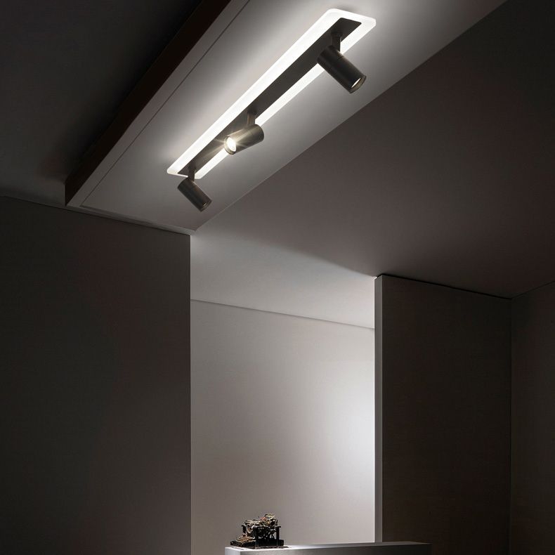 Simple Strip Flush Ceiling Spotlight LED Track Light Fixture for Living Room