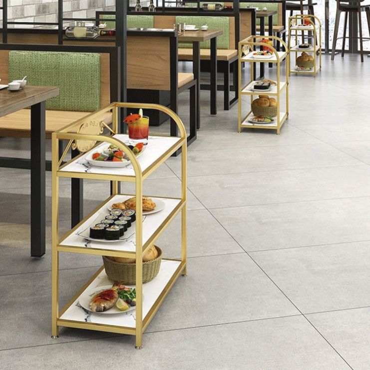 Modern Open Storage Prep Table Rectangle Dining Room Kitchen Trolley