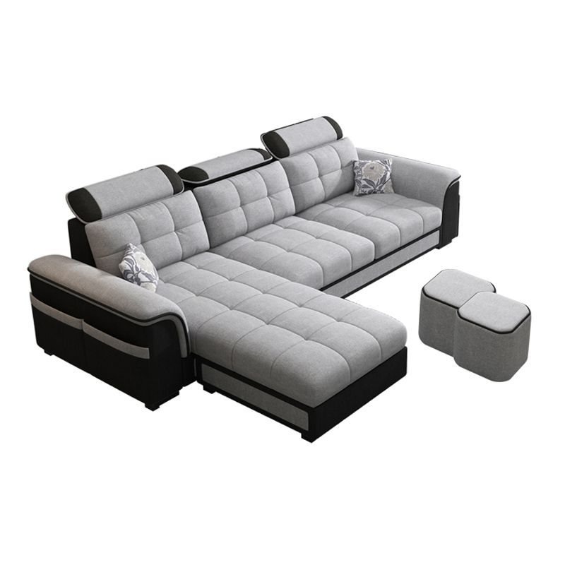 Light-grey Pillow Top Arm Modern Sofa/Sectional with Removable Cushions for Apartment