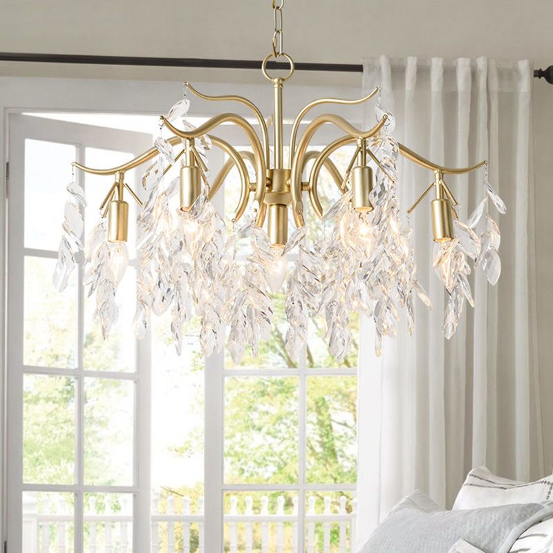 Branches Éclairage suspendu Aymordage Rustic Crystal Living Room Chandelier Pendant Light