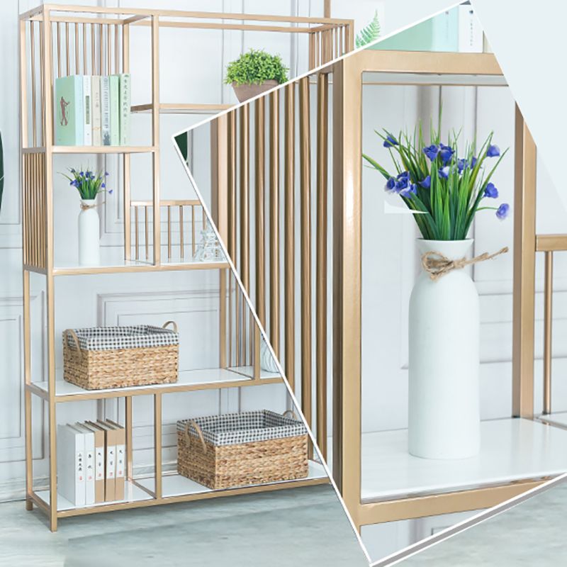 70.9" H Glam Metal Bookshelf Gold Etagere Shelf Bookcase for Study Room