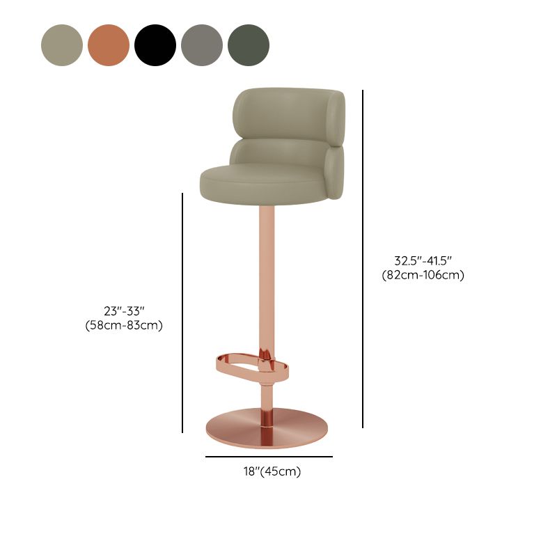Glam Style Liftable Bar Stool Round Seat Counter Bar Stool for Home Use
