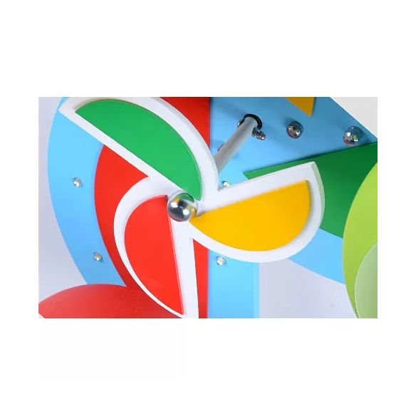 Cartoon Toy Windmill Ceiling Mount Light Wood Ceiling Lamp avec Globe Shade for Kindergarten