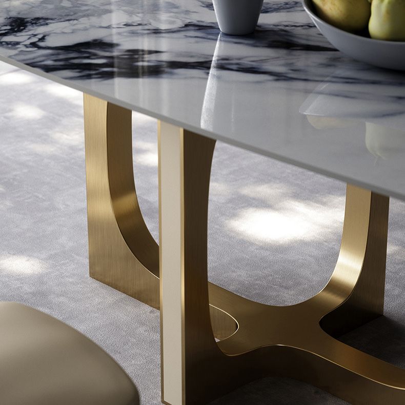 Designer Style Sintered Stone Dining Set Rectangle 1/2/3/5/6 Pieces Dining Room Table Set