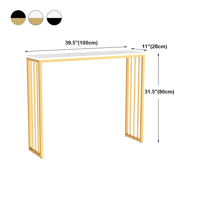 Modern Bar Dining Table Rectangle Bar Height Cocktail Table in Iron Base