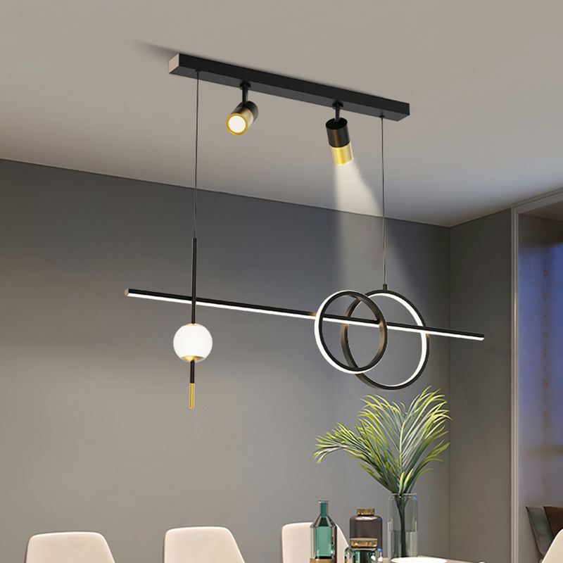 New Modern Linear Island Lighting LED Metal Pendant Light Fixture for Dining Room