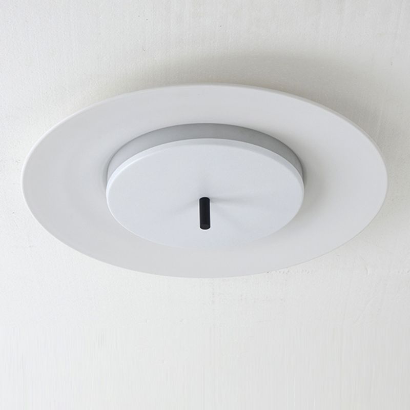 Acrylic Circular LED Ceiling Fixture in Modern Nordic Style Lacquered Iron Macaroon Flush Mount