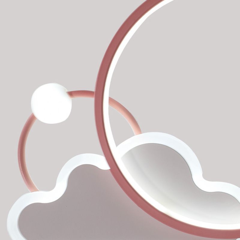 Cloud Shape Metal Flush Light Kid Style 3 Lights Flush Mount Ceiling Lights