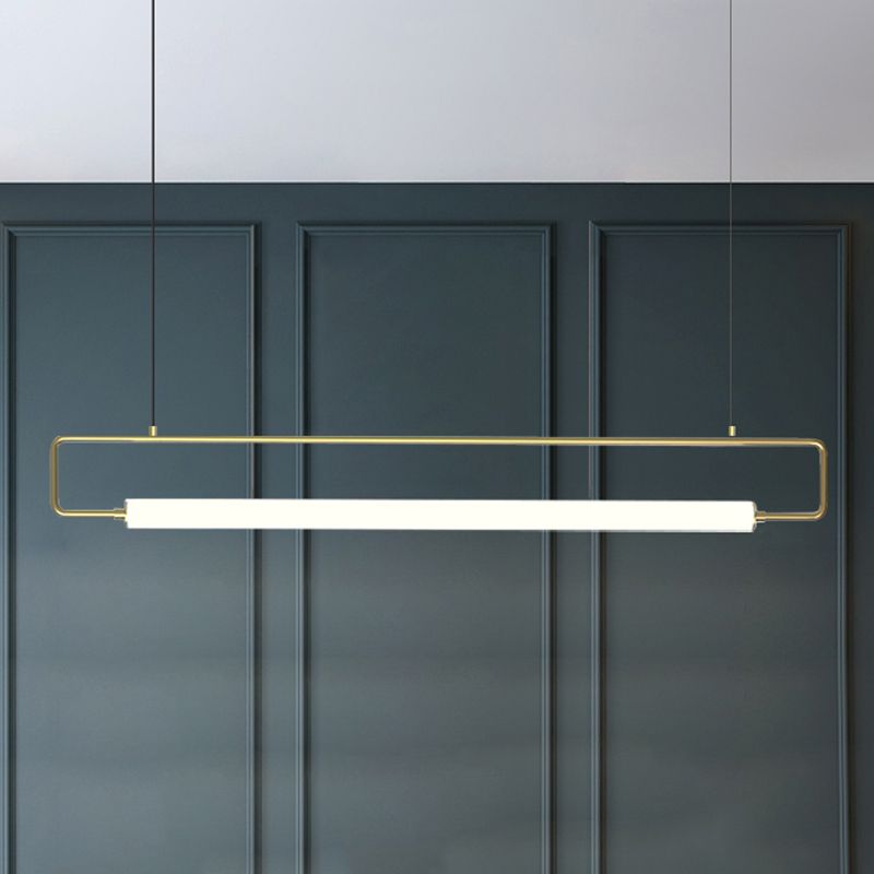 Rectángulo moderno Rectángulo de lámpara de la isla Metal 1- Idea de iluminación de la isla de luz