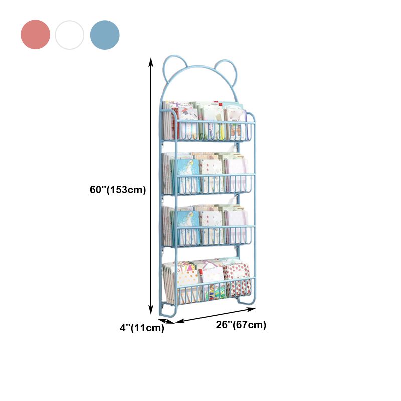 Contemporary Wall Mounted Bookshelf Metal Closed Back Bookcase for Home