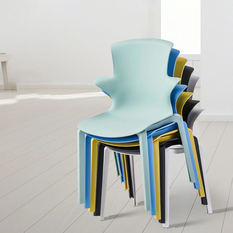 Home Stacking Side Chair Indoor Plastic Wingback Dining Chair