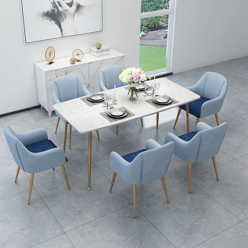 Glam Style Sintered Stone Dining Set Rectangle 1/4/5/7 Pieces Dining Set