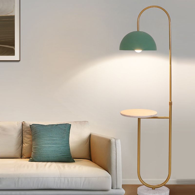 Modern Metal Floor Reading Lamp Dome 1-Light Floor Light for Bedroom