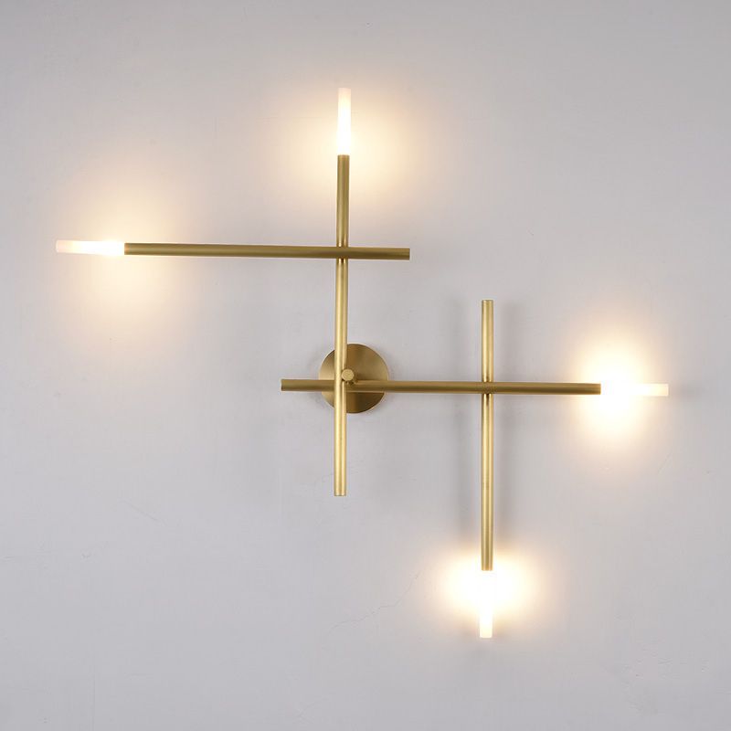 Modern Simplicity Wall Mounted Light Creative Crisscross in Gold Finish Sconce Light for Bedroom