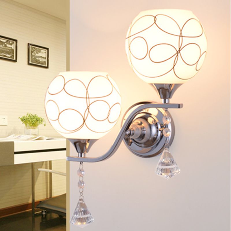 Multi Lights Ball Wall Mounted Light Fixture Modern Style Glass Wall Sconce Lights