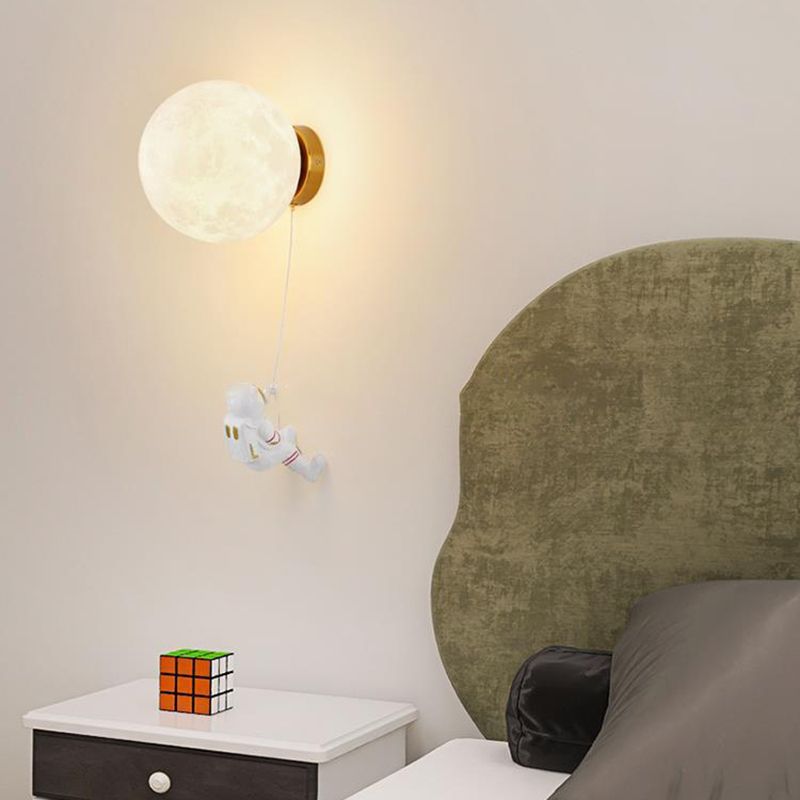Globe Wall Lighting Modern Plastic 1 Light Wall Sconces for Children