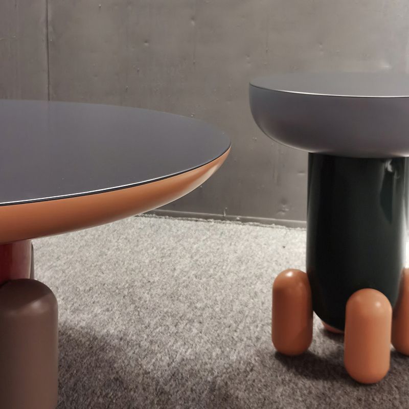 Scandinavian Round Coffee Table Abstract Base Cocktail Table