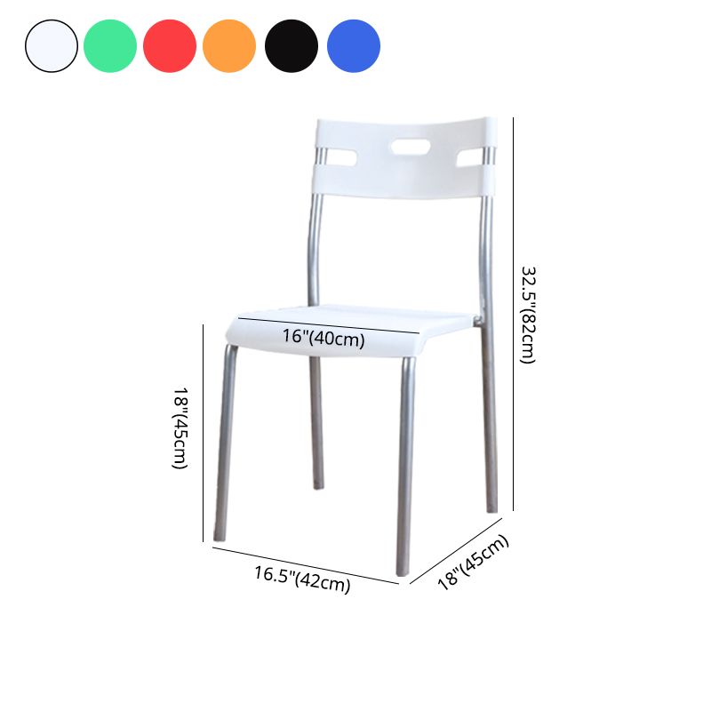 Minimalistischer Kunststoff -Essfutter Armless Stuhl Open Rücken stapelbare Essneitenstuhl