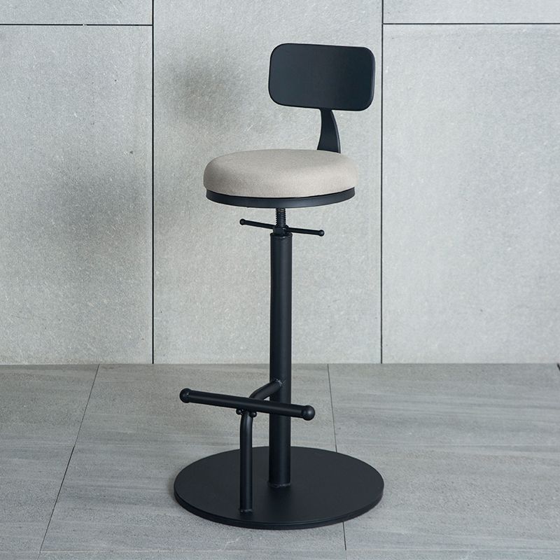 Metal Adjustable Height Bar Stool Industrial Armless Bar Stool with Footrest