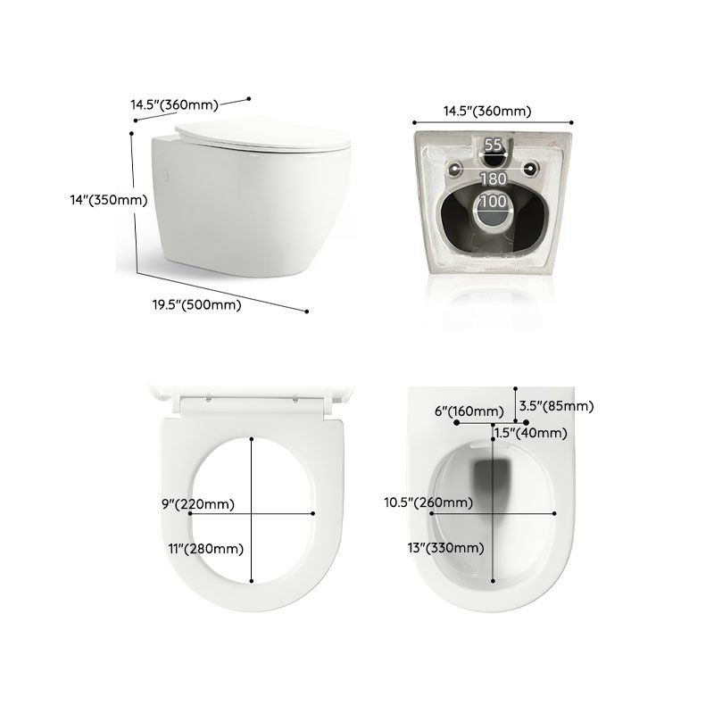 Wall-mounted Toilet Household In-wall Hidden Tank Soft-Close Seat Toilet