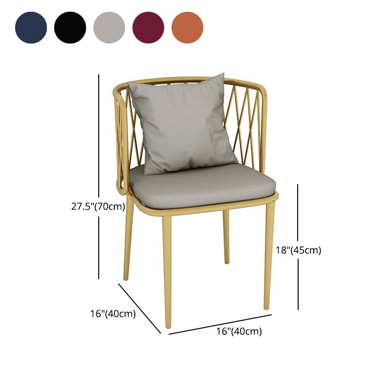 Glam Metal Dining Room Chairs Cross Back Side Chair for Restaurant Use